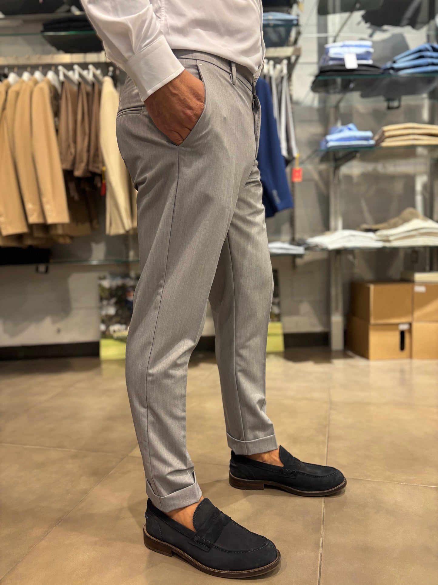 Pantalone Tasmania grigio perla