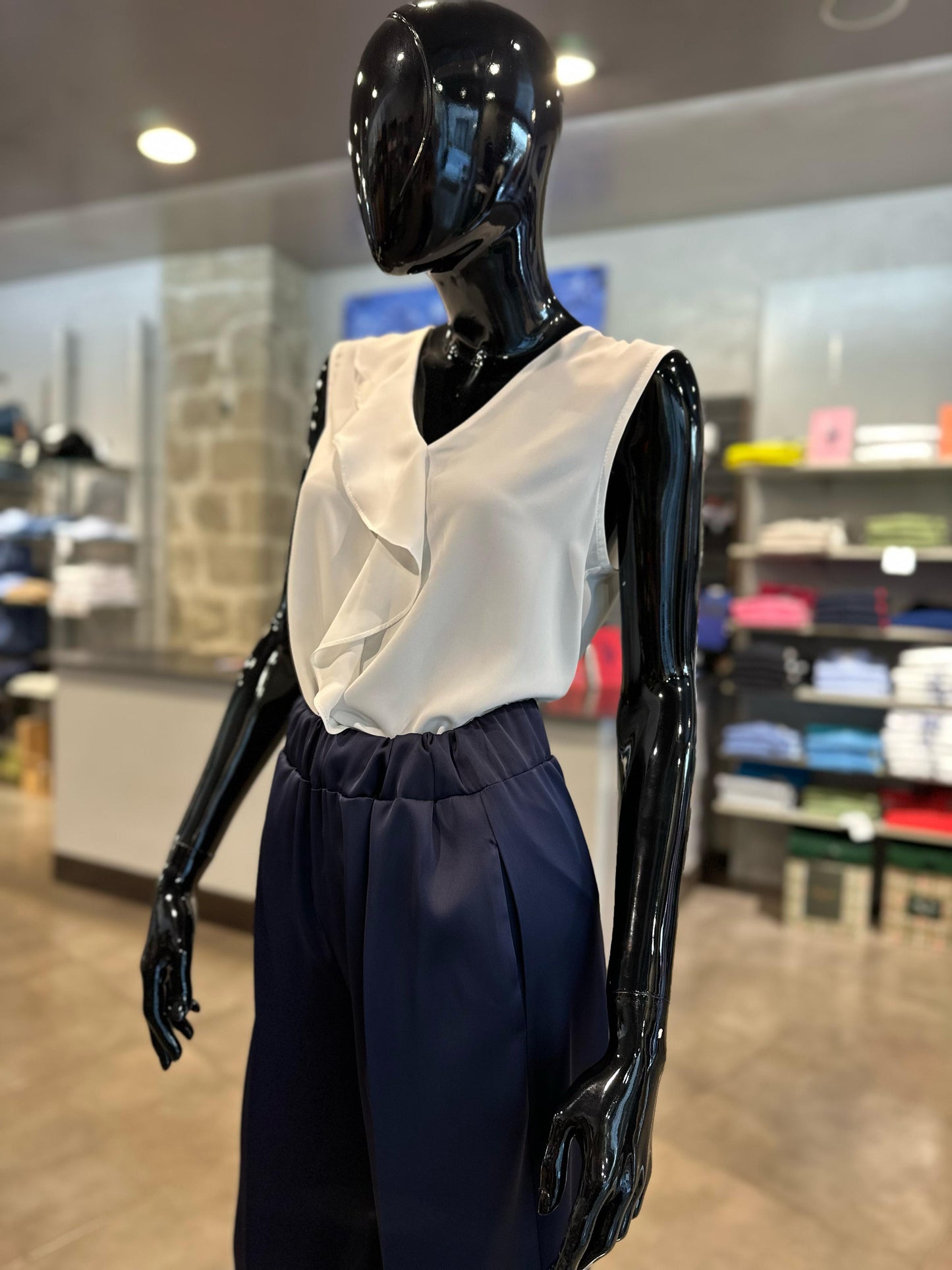 Pantalone palazzo blu