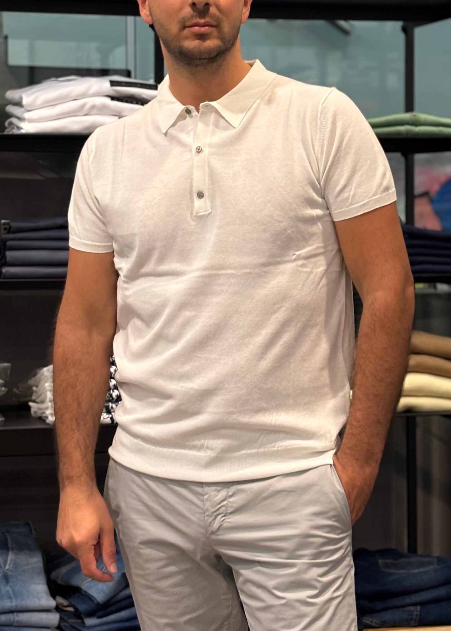 Polo in maglia VeLo Bianca