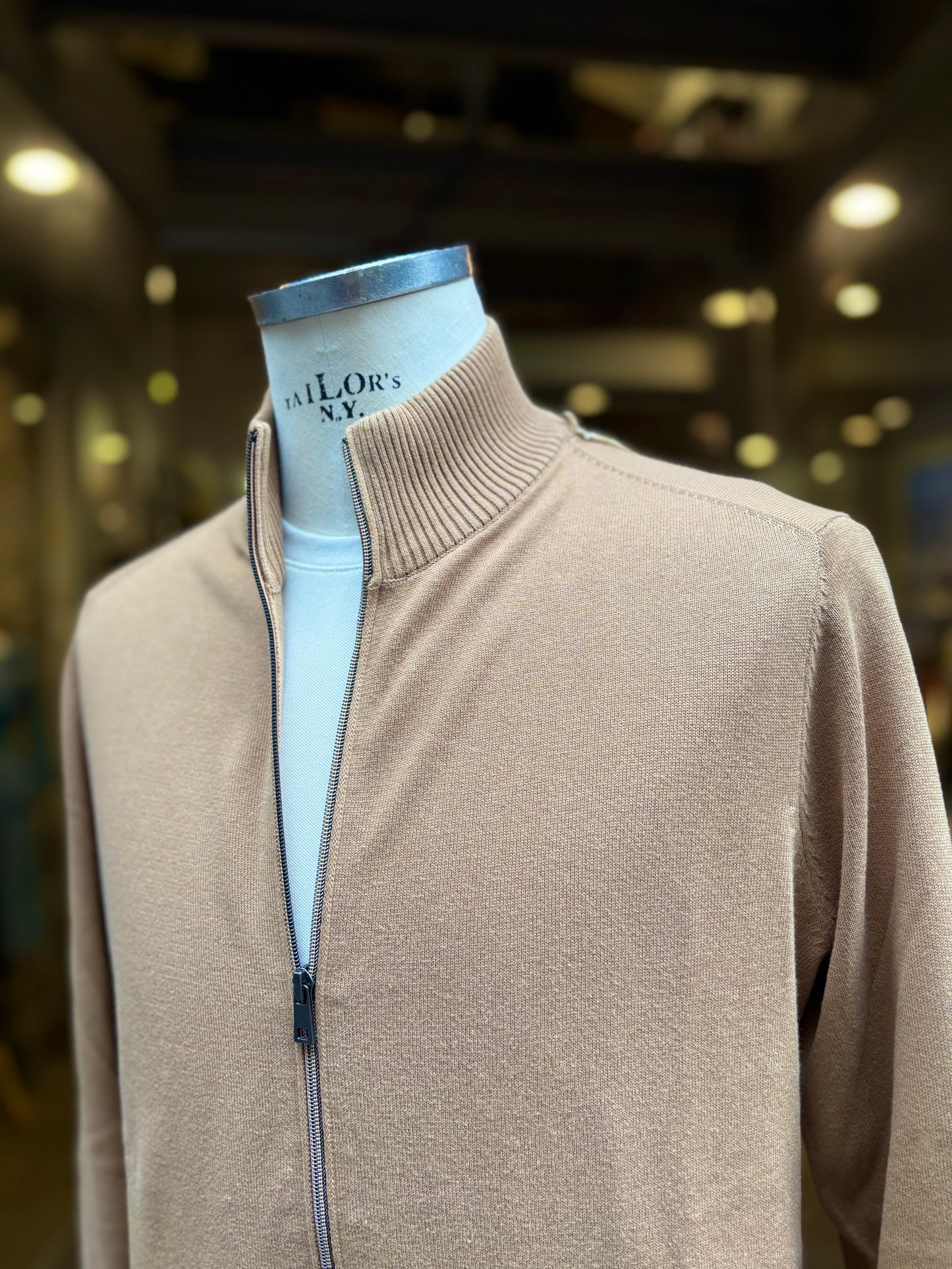 Cardigan zip beige