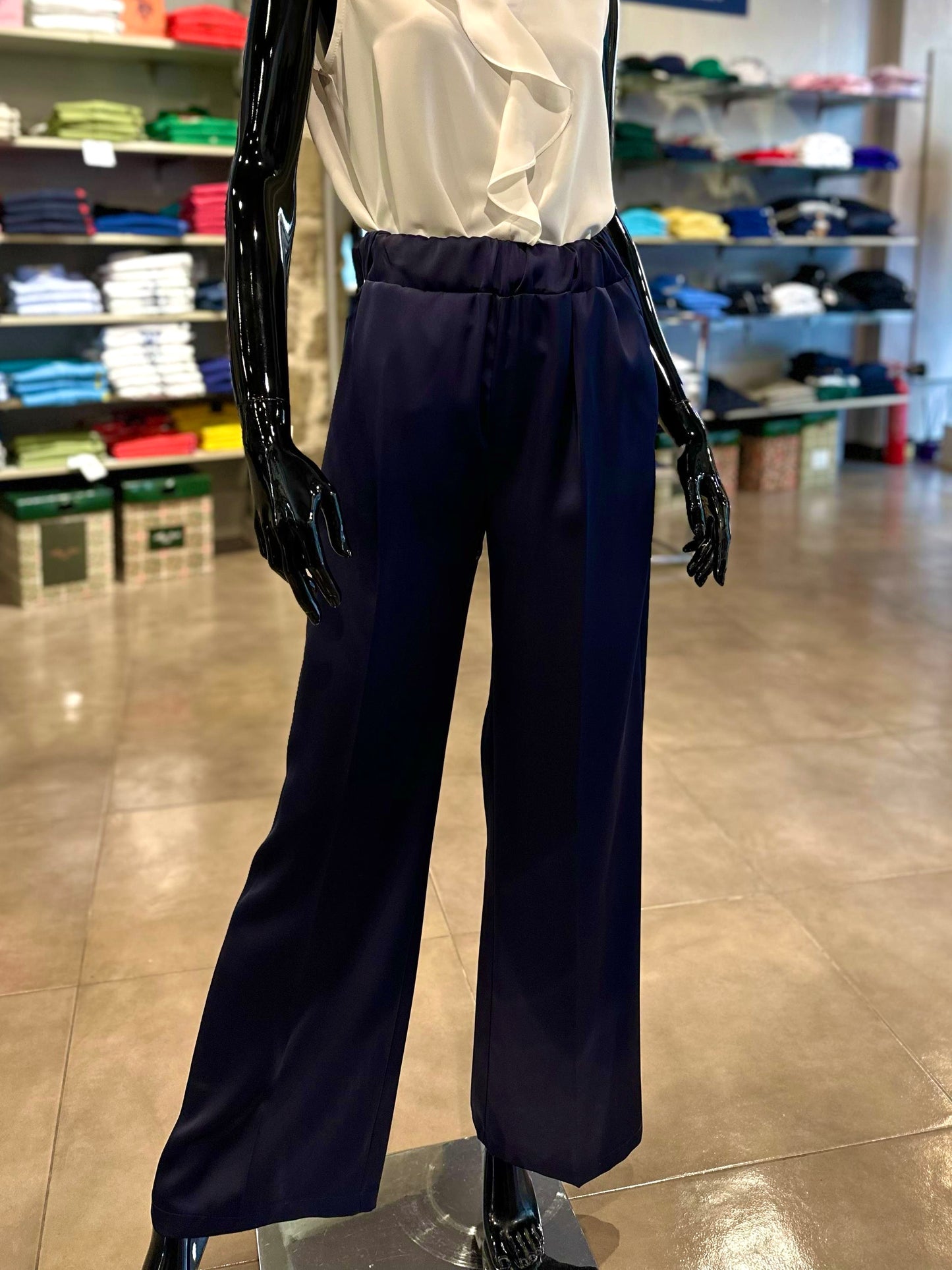 Pantalone palazzo blu