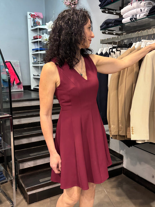 Vestito ruota bordeaux